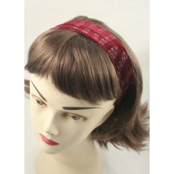 Headband - Coloured velvet zigzag glitter detail wide 5cm...