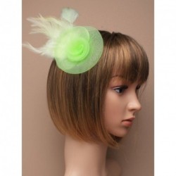 Fascinator Clip - Green Rosette fascinator with feather...