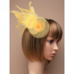 Fascinator Clip - Yellow Net Rosette fascinator with...