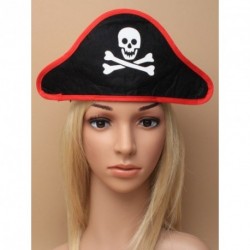 Pirate Hat - Black Pirate skull and crossbones hat on a...