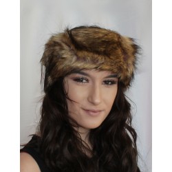 Faux Fur Headband Ear Warmer ski earmuffs Brown camel...