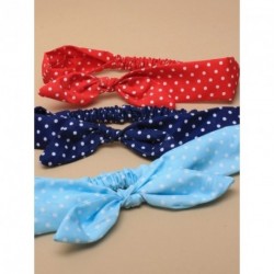 Stretch Headband Bow - Elasticated spotty fabric head...