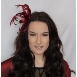 Fascinator Headband - Burgundy wine satin loop and...