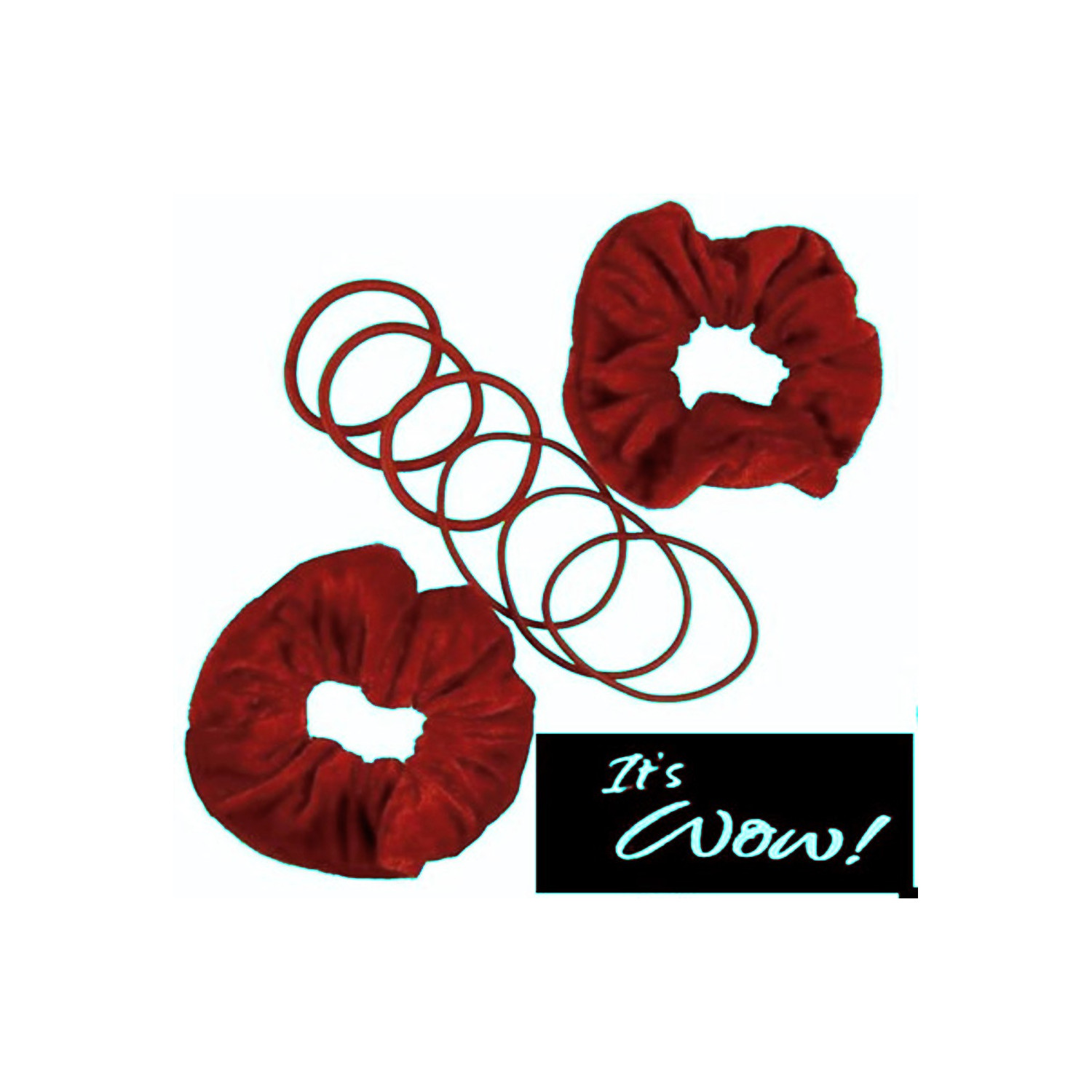 Scrunchie & Elastics Set - It's Wow Satin Scrunchies & Elastic Set