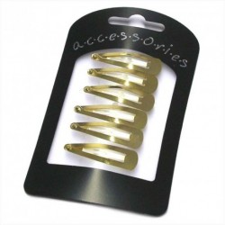 Click Clack Hair Clips - 6 Gold Shiny Mini Sleepies Hair...
