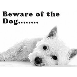 Novelty Metal Sign - 15x20cm Beware of the Dog - Dog's...