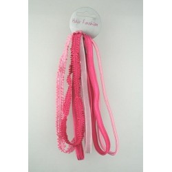 Headband - Six Pack - large thin pink elastics kylie band...