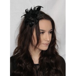 Fascinator Aliceband - Layered flower on black satin...