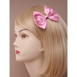 Beak Hair Clip - Coloured satin ribbon bow on forked hair...