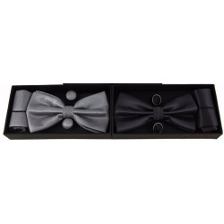 Bow Tie Set - Cufflinks Pocket Square HANDKERCHIEF Mens...