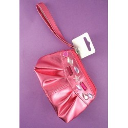 shiny metallic coloured stone detailed purse. in...