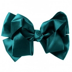Hair Clip - Emerald Green Teal Blue Satin look Bow Hair...