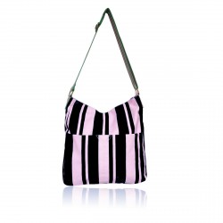 Gessy Black & Nude Canvas Striped Tote Shoulder Changing Daily Student bag