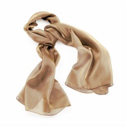 Scarf & Flower Clip - Llilac colour metallic look scarf