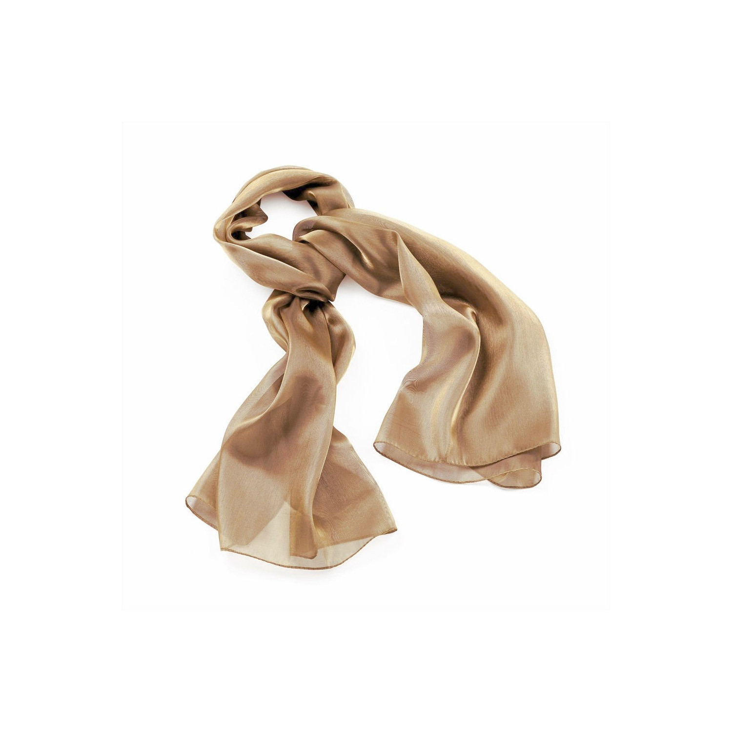 Scarf & Flower Clip - Llilac colour metallic look scarf
