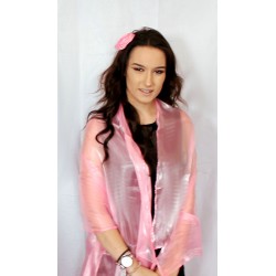Scarf & Clip - Light Metallic Baby Pink Rose clip Large...