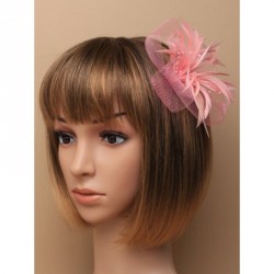 Fascinator Clip & Pin - large looped net and feather...