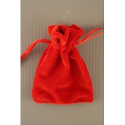 Red velvet drawstring pouch 9.5x7cm
