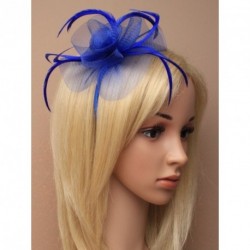 Fascinator Headband - Royal Blue centre net flower and...