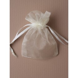 Organza gift bag - ivory 7.5 X 10cm
