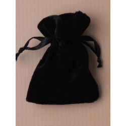 Black velvet drawstring pouch 9.5x7cm