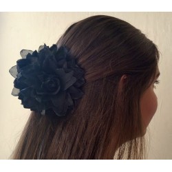 Hair Clamp - Layered Flower  White, Red or Black with...