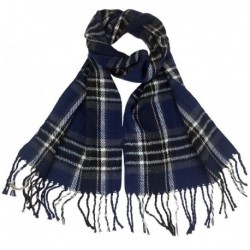 Navy Blue Soft Check Tartan Print Men Boy Scarf Winter...