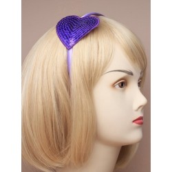 Aliceband - Large sequin heart on narrow satin headband...