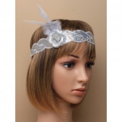 Stretch Headband - Silver sequin browband on black...