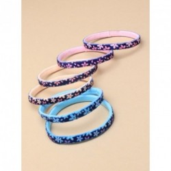Hair Elastics - Card of 6 Coloured daisy print snag free...