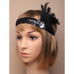 Stretch Headband - Black stretch sequin browband with...