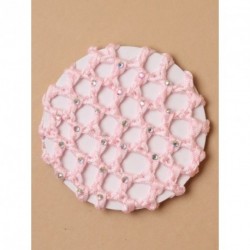 Bun Net - Pastel pink 10cm diameter shiny ribbon bun net...