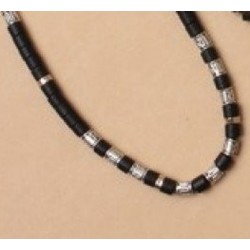 Chain - 16in Boys/mens Black and silv beaded chain choice...