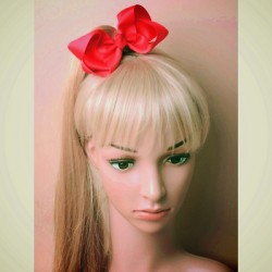 Hair Clip Set - Two piece red colour bow hair clip set
