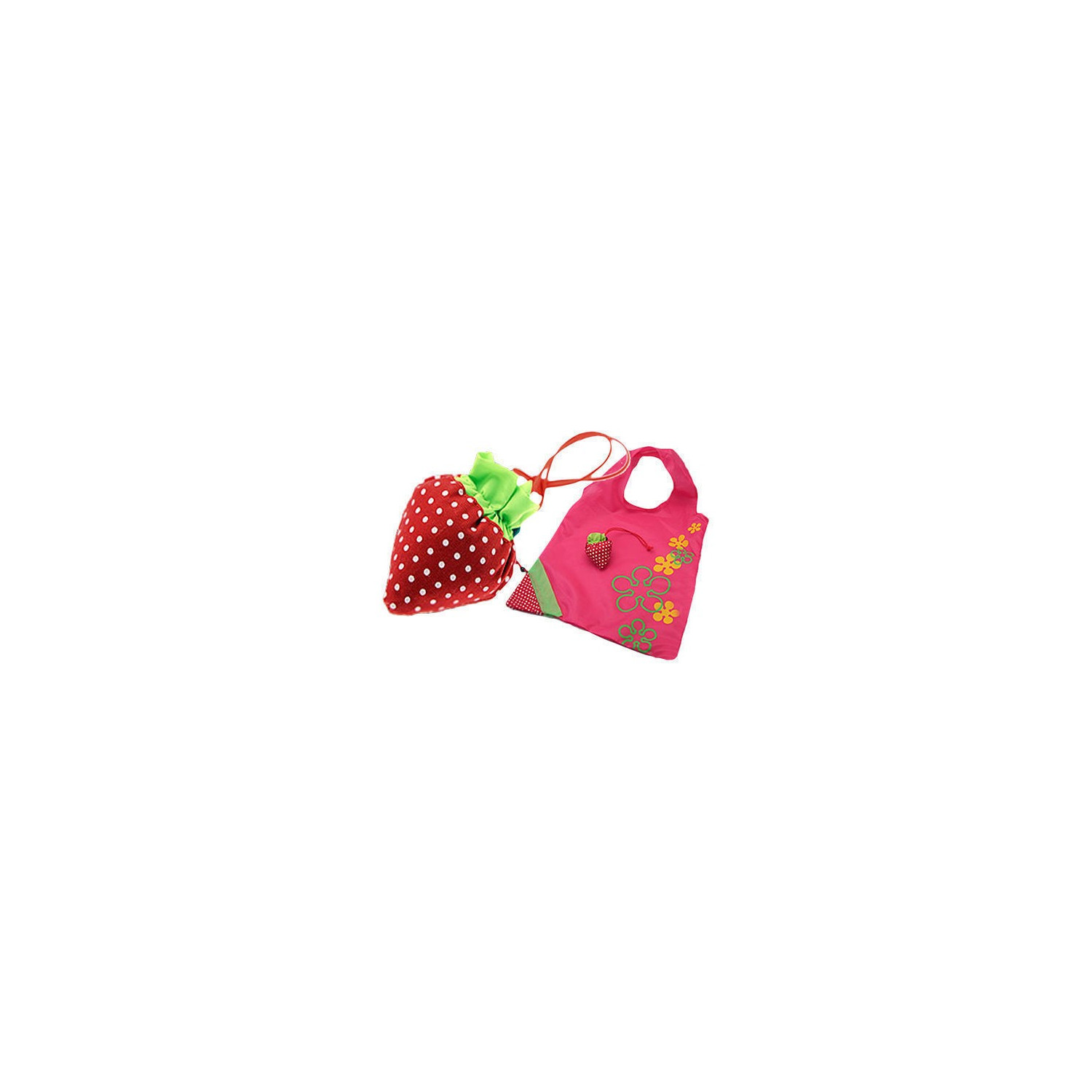 Light Pink Eco Storage Handbag Strawberry Foldable Shopping Bags Reusable Bag