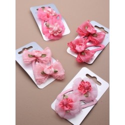 Sleepies Hair Clips - Fabric Bow/Rosette - 6cm click...