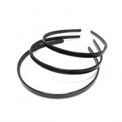 Aliceband - Triple Pack - Black narrow plastic headband...