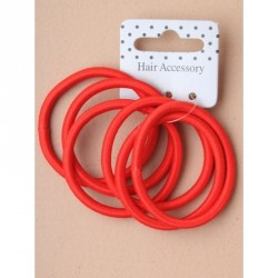 Hair Elastics - 6 red 4mm snag free endless hair elastics