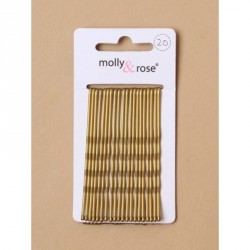 Blonde Hair Grip Slides - Card of 20 Blonde 65mm Kirby...