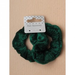 Velveteen Scrunchie - Card of 2 Small Green Velveteen...