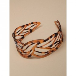 Headband - 5cm wide tort open leaf detail alice band head...