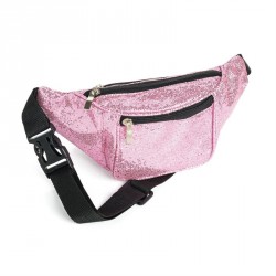 Bumbag - Pink colour glitter effect bum bag. - (BG31850)
