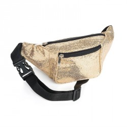 Bumbag - Gold colour glitter effect bum bag. - (BG31849)