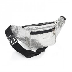 Bumbag - Silver colour glitter effect bum bag. - (BG31848)