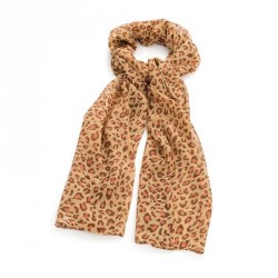 Scarf - Pink and brown tone animal print scarf. - (SC31822)