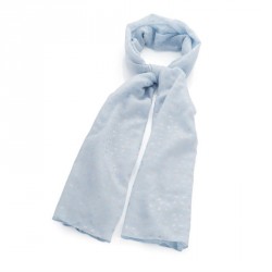 Scarf - Light blue and rose gold colour heart design...