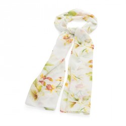 Scarf - Cream tone flower print scarf. - (SC31819)