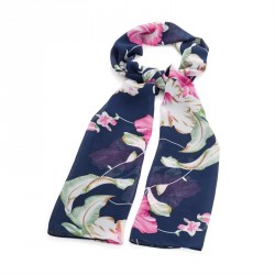 Scarf - Navy tone flower print scarf - (SC31816)
