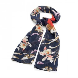 Scarf - Navy tone flower print scarf - (SC31814)