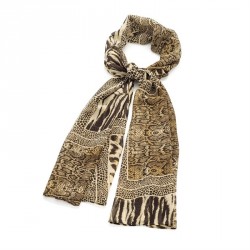 Scarf - Brown tone animal print scarf. - (SC31812)